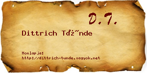 Dittrich Tünde névjegykártya