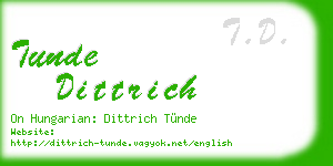 tunde dittrich business card